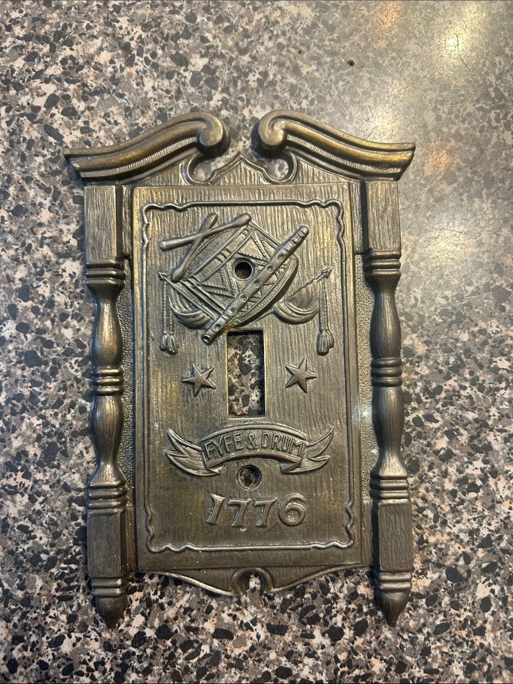 Vintage Bronze 1776 Eye & Drum Decorative Switch Plate